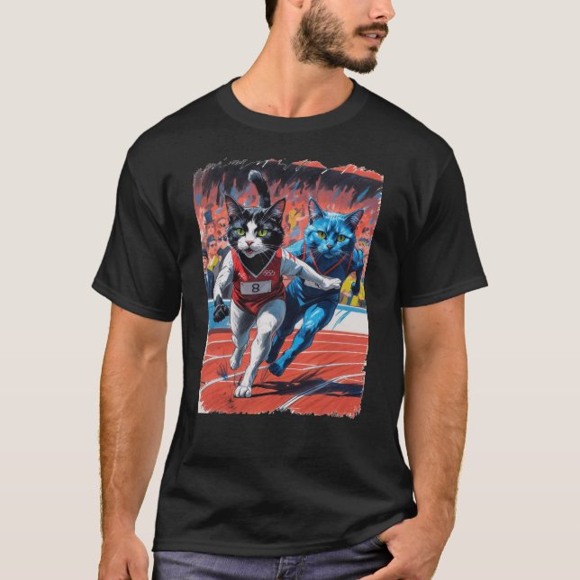 Camiseta Track and Field Cat Racing! (Anverso)