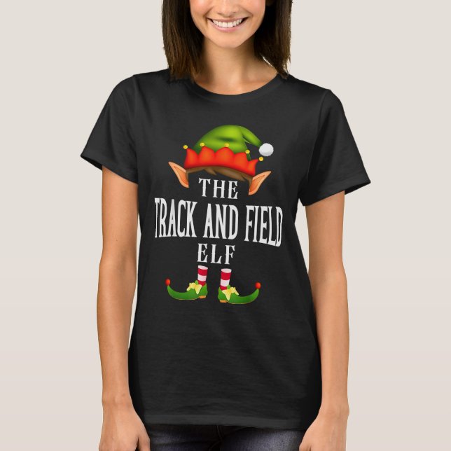 Camiseta Track And Field Elf Group Funny Christmas Pajama P (Anverso)
