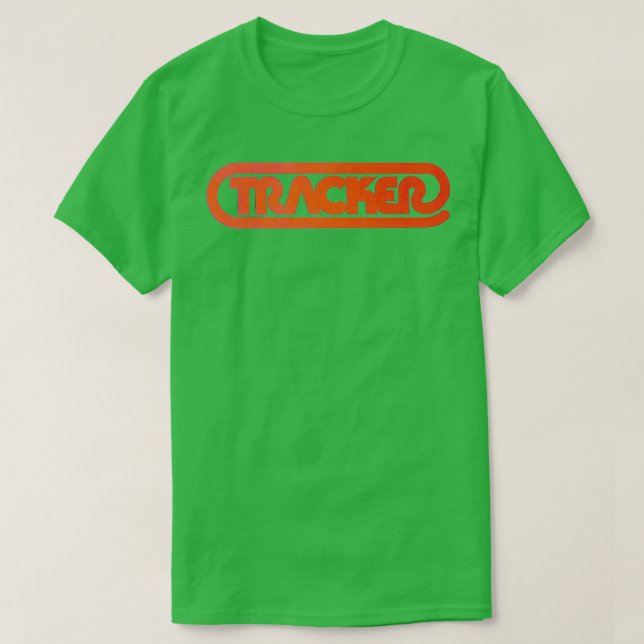 Camiseta Tracker Trucks diseño de patineta retro (Diseño del anverso)