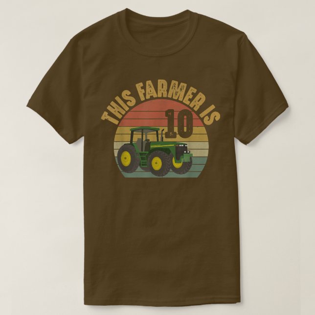 Camiseta Tractor 10 cumpleaños 10 años agricultores (Diseño del anverso)