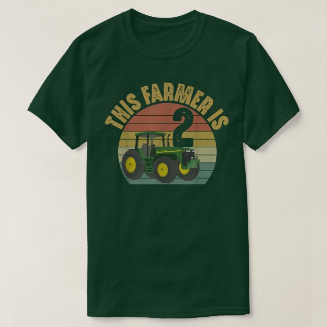 Camiseta Tractor 2º cumpleaños Tema de granja de granjeros  (Diseño del anverso)