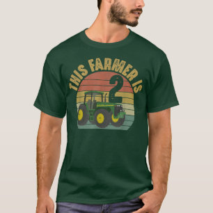 Camiseta Tractor 2º cumpleaños Tema de granja de granjeros 