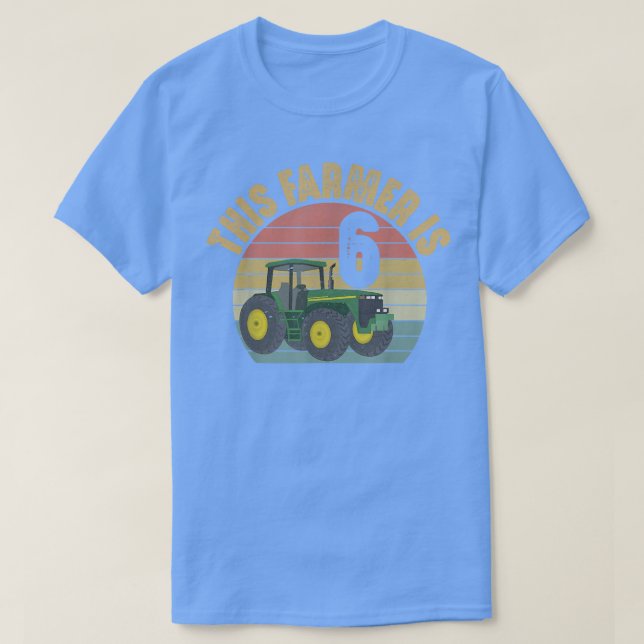 Camiseta Tractor 6º cumpleaños Tema de granja de granjeros  (Diseño del anverso)