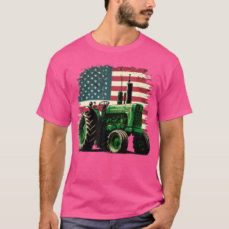Camiseta Tractor agrícola bandera de EE. UU. Tractor americ