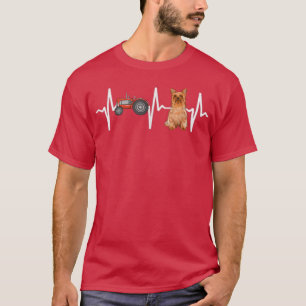 Camiseta Tractor agrícola Silky Terrier Heartbeat Perro Lov