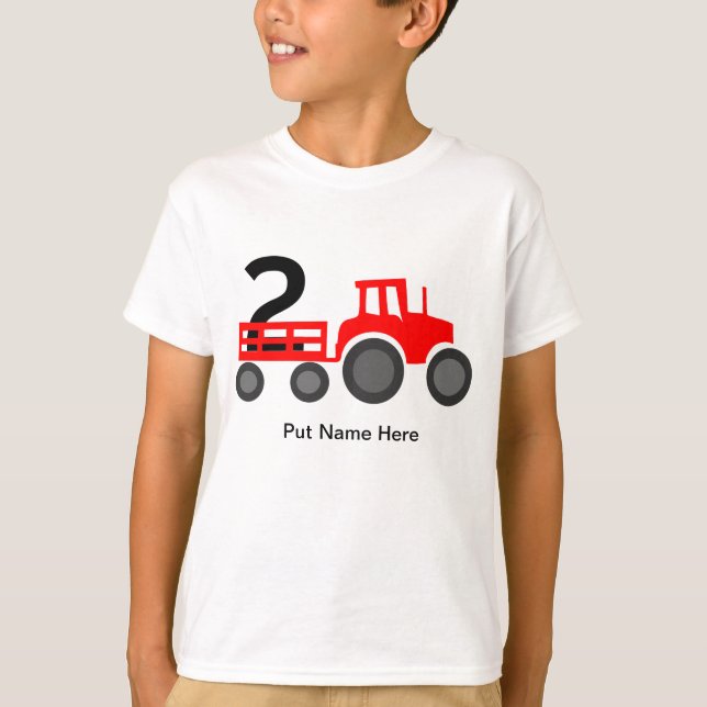 Camiseta Tractor, amante de los camiones 2º cumpleaños (Anverso)