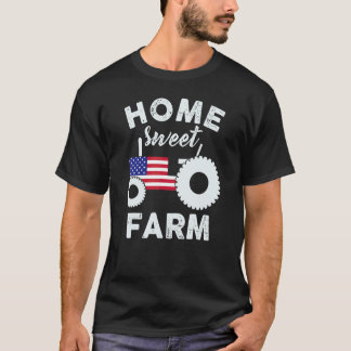 Camiseta Tractor Americano Granjero País Caballo Ganado Ran