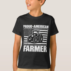Camiseta Tractor Antiguo Bandera EEUU Orgulloso Granjero Am