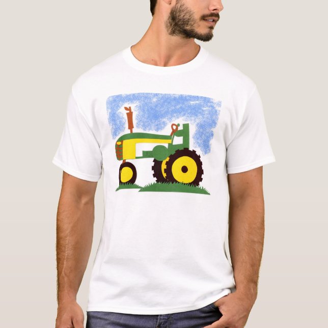 Camiseta Tractor bajo cielo azul (Anverso)
