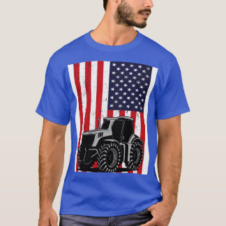 Camiseta Tractor Bandera Americana cultivo patriótico vinta