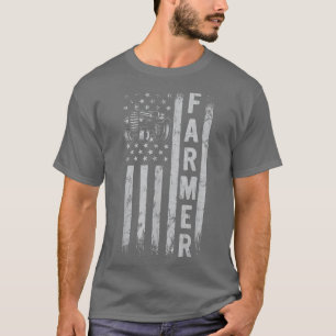 Camiseta Tractor Bandera Estadounidense Gráfico Patriótico