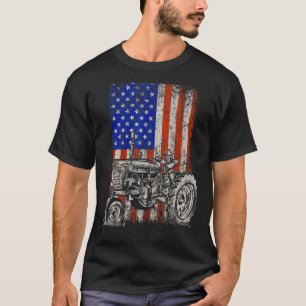 Camiseta Tractor Bandera Estadounidense Patriótica Farmer C
