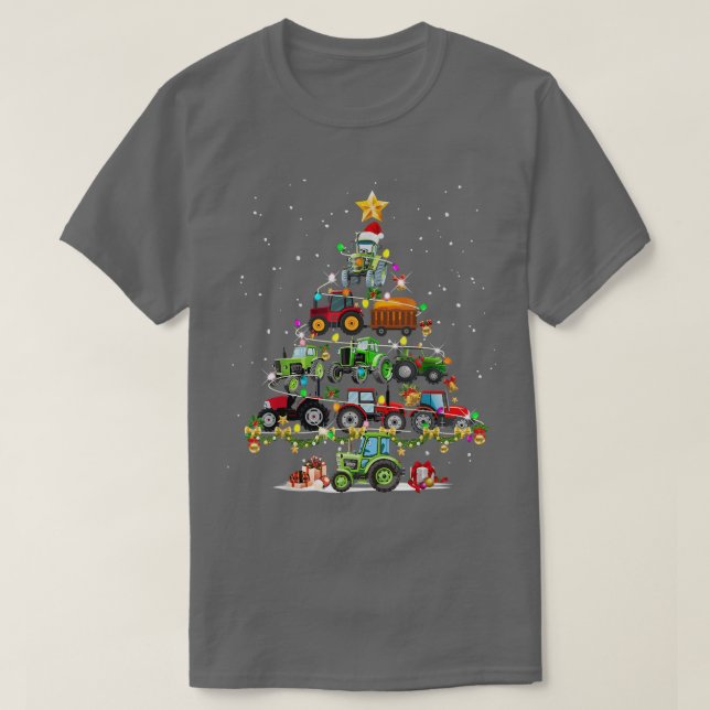 Camiseta Tractor Camión de Navidad Árbol ligero Tractor Ug (Diseño del anverso)