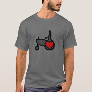 Camiseta Tractor con corazón amando el país