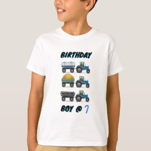 Camiseta Tractor Cumpleaños Boy @ 7