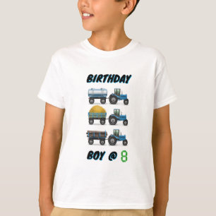 Camiseta Tractor Cumpleaños Boy @ 8