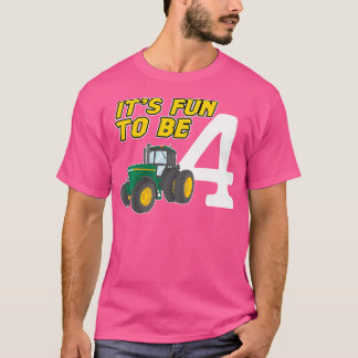 Camiseta Tractor de 4 Años Cumpleaños 4