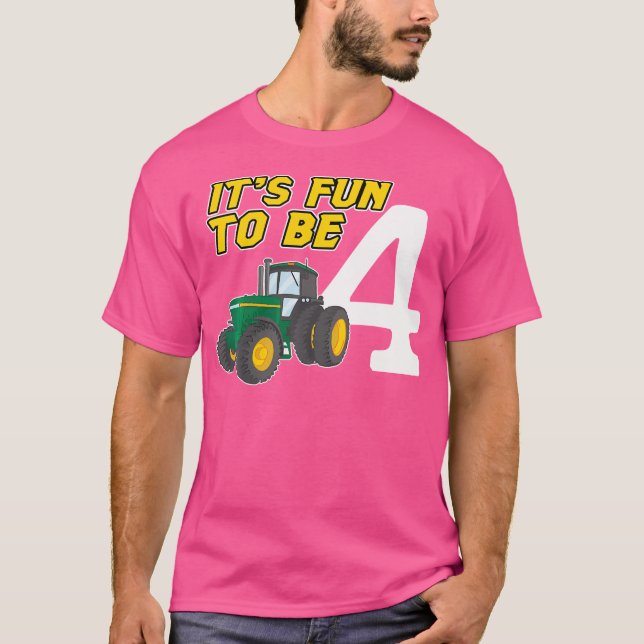 Camiseta Tractor de 4 Años Cumpleaños 4 (Anverso)