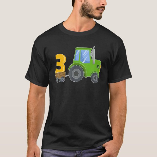 Camiseta Tractor de agricultura verde de 3 años Farme del p (Anverso)