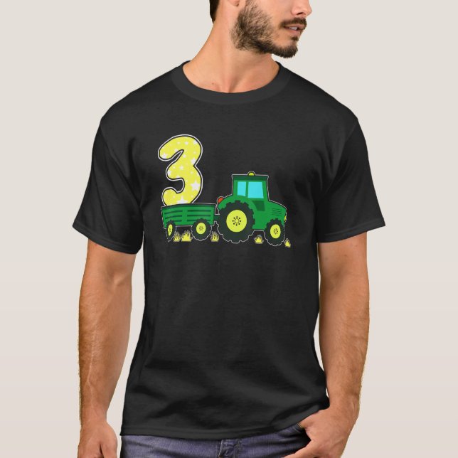 Camiseta Tractor de agricultura verde de 3 años Farme del p (Anverso)
