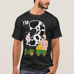 Camiseta Tractor de animales de granja 2º cumpleaños 2 años