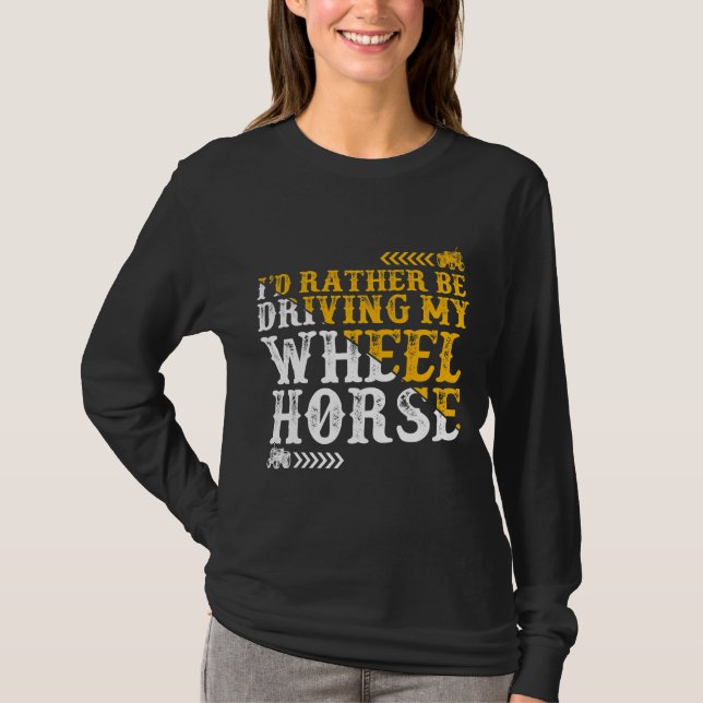 Camiseta Tractor de cultivo de caballos de ruedas Lover  (Anverso)