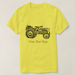 Camiseta Tractor de fergison de massey gris de época en bei