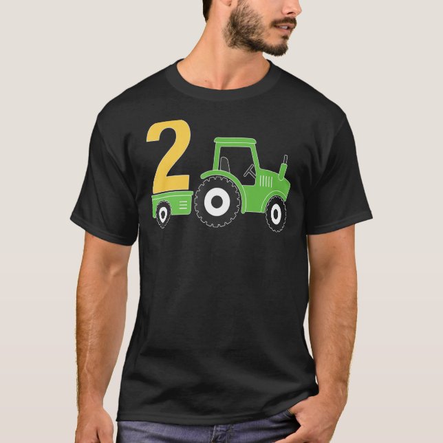 Camiseta Tractor de granja 2º cumpleaños Parte de cumpleaño (Anverso)