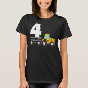 Camiseta Tractor de granja 4º cumpleaños 4 años parte de cu