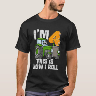 Camiseta Tractor De Granja 4º Fiesta De Cumpleaños De Cuatr