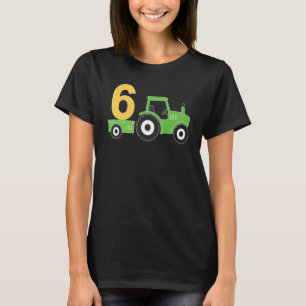 Camiseta Tractor de granja 6 cumpleaños 6 años de edad part