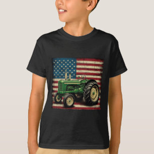 Camiseta Tractor De Granja Agrícola Usa Flag Tractor Estado