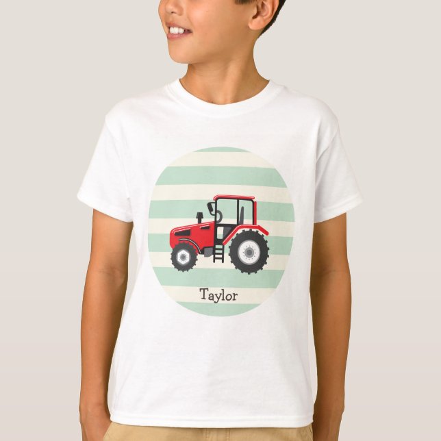 Camiseta Tractor de granja roja (Anverso)