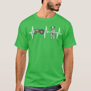 Camiseta Tractor de granjas Dalmatian Heartbeat Perro Lover