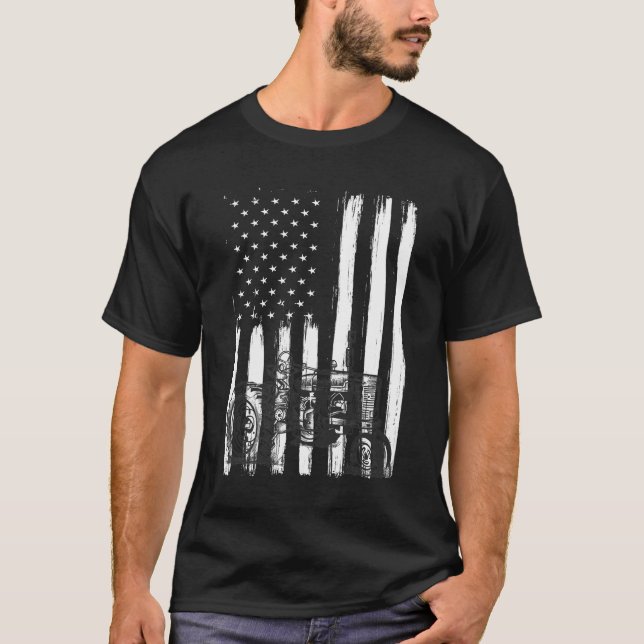 Camiseta Tractor de granjas de bandera estadounidense Patri (Anverso)
