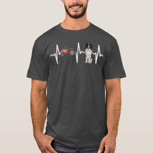 Camiseta Tractor de granjas Frontera Collie Heartbeat Perro
