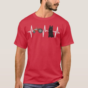 Camiseta Tractor de granjas Schipperke Heartbeat Perro Love