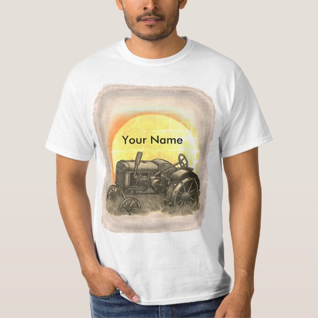 Camiseta Tractor de granjero fuera de pasto (Anverso)