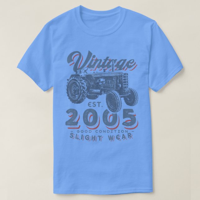 Camiseta Tractor de granjeros de época establecido en 2005  (Diseño del anverso)