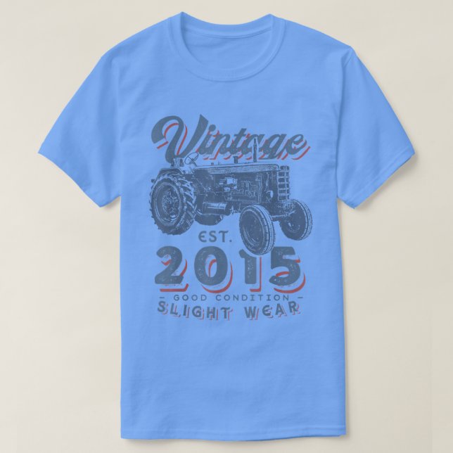 Camiseta Tractor de granjeros de época establecido en 2015 (Diseño del anverso)