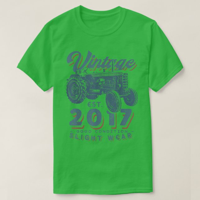 Camiseta Tractor de granjeros de época establecido en 2017 (Diseño del anverso)
