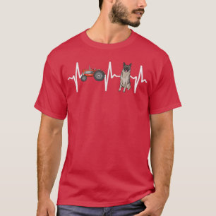 Camiseta Tractor de granjeros Noruego Elkhound Heartbeat Do