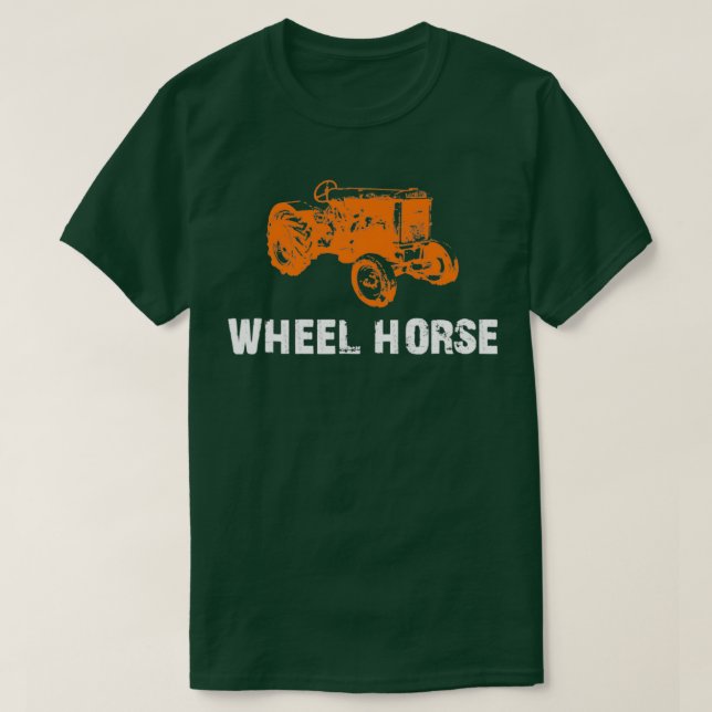 Camiseta Tractor De Jardín De Caballos De Ruedas Para Hombr (Diseño del anverso)