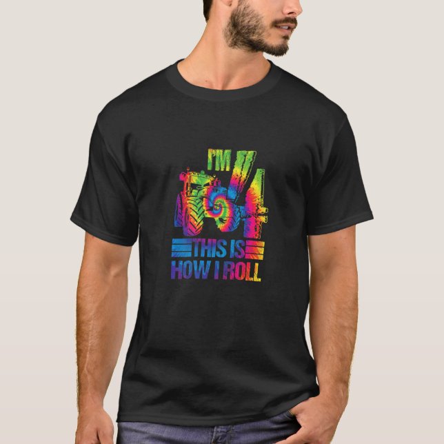 Camiseta Tractor de la granja Tie Dye Soy cuarto Fiesta de  (Anverso)
