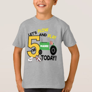 Camiseta tractor de quinto cumpleaños - fiesta con temáti