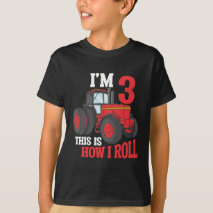 Camiseta Tractor de tercer cumpleaños amante de niño de 3 a