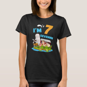 Camiseta Tractor Farm Theme Farmer Cumpleaños 7Im Sevennn