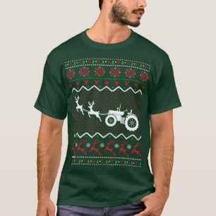 Camiseta Tractor Feo Navidad Presente Agricultor