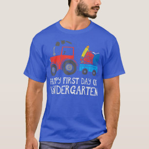 Camiseta Tractor Happy First Day Of Kindergarten School Tru
