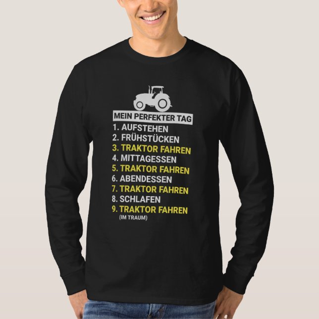 Camiseta Tractor Landwurt Conduciendo Mi Día Perfecto Para  (Anverso)